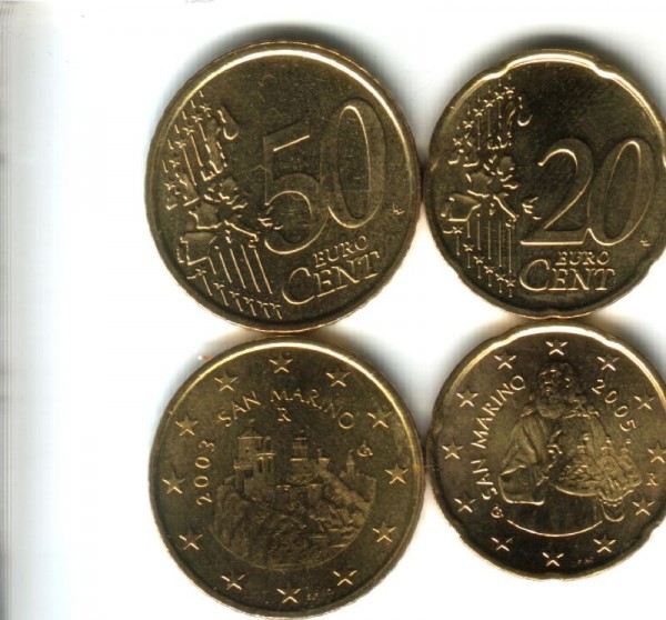 (afbeelding voor) 20 en 50 Eurocent San Marino 2003 UNC